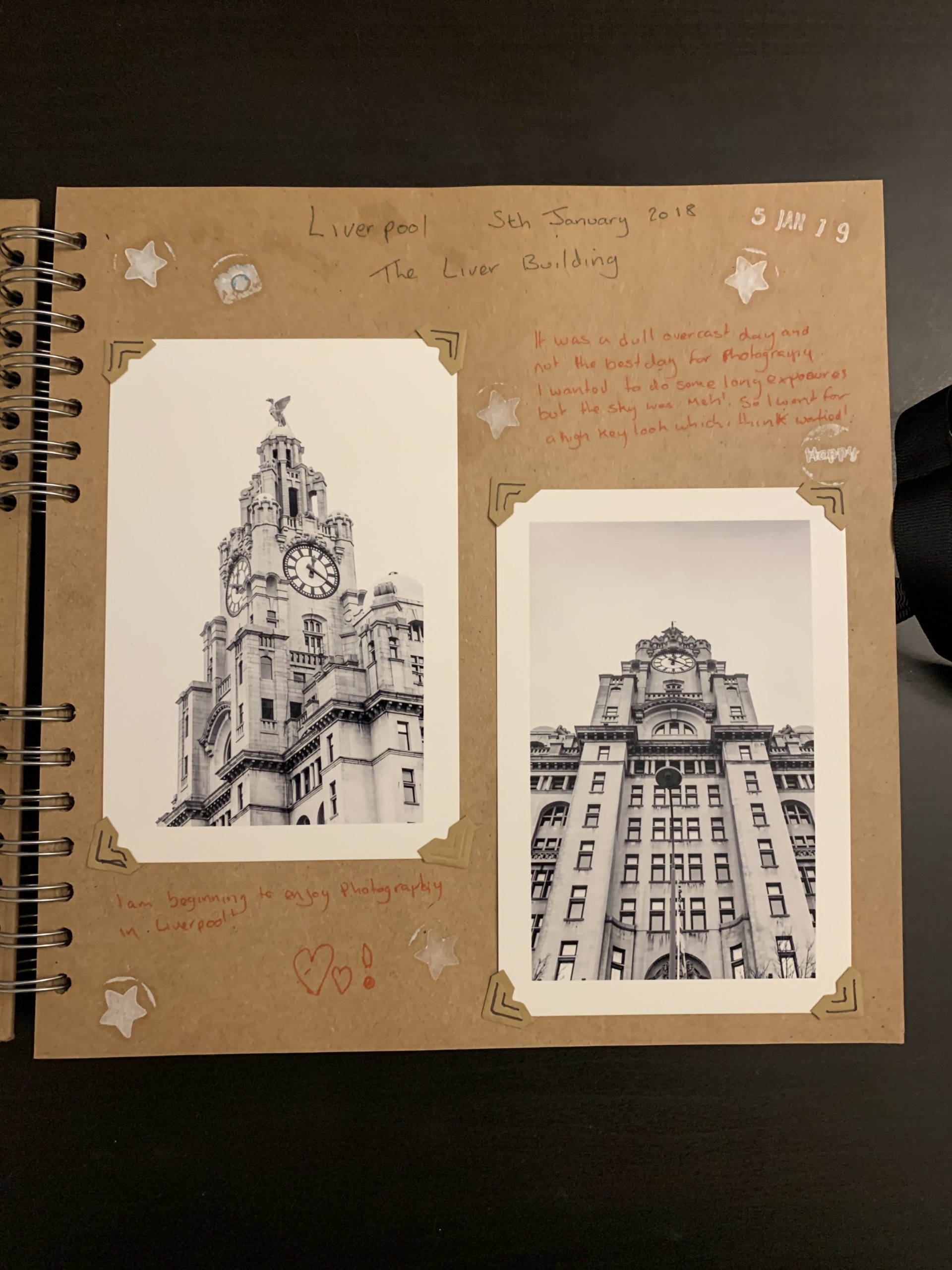 Liverpool print in scrapbook
